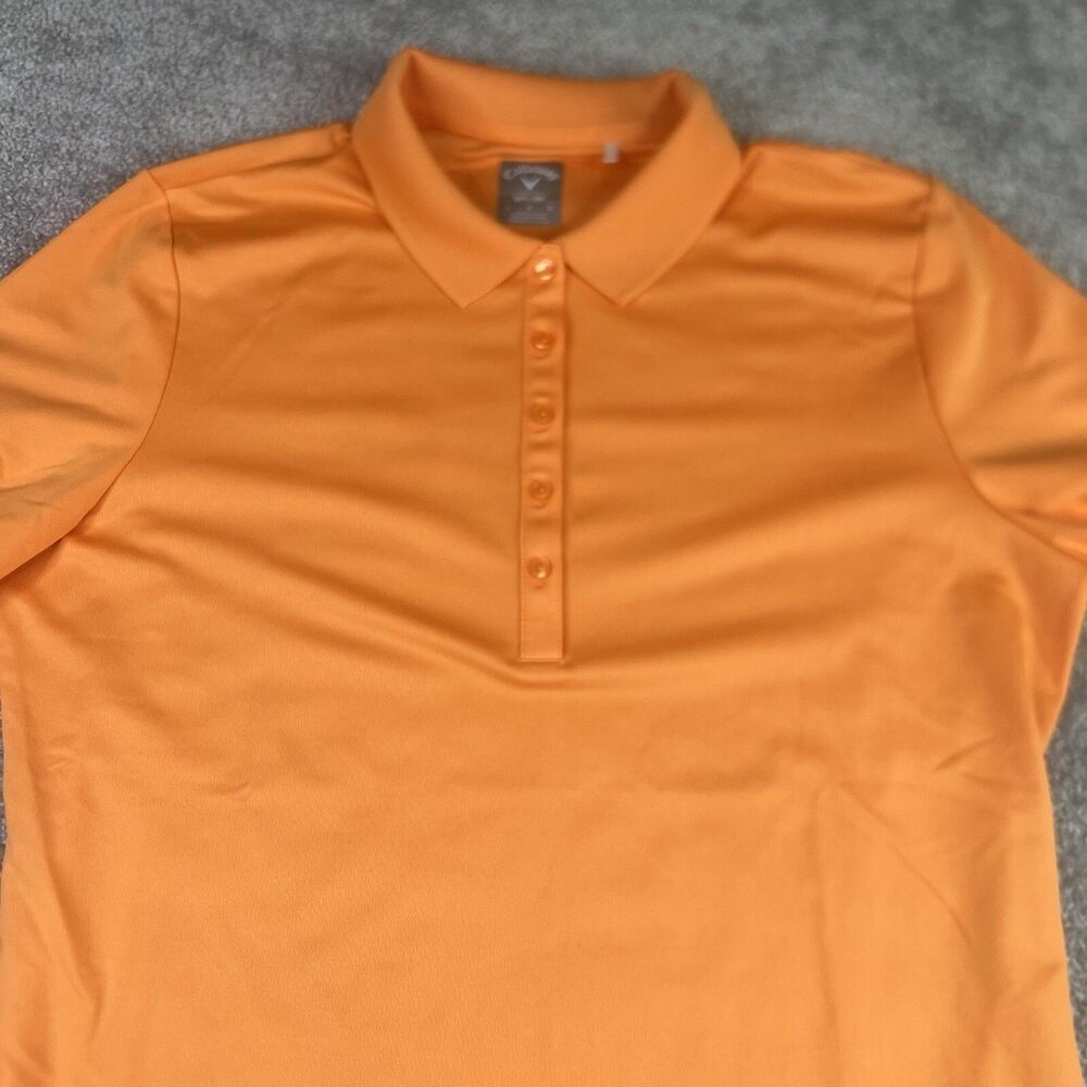 Callaway Shirt Mens Large Orange Polo Golf Opti Dri Lightweight Performance